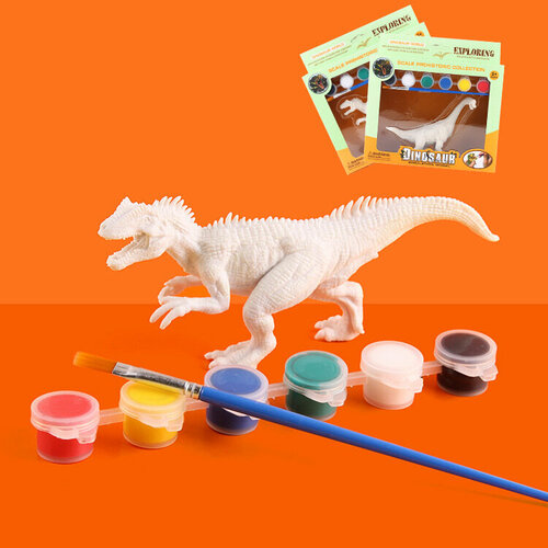 фото Раскрась своего динозавра , набор динозавр с красками кнр