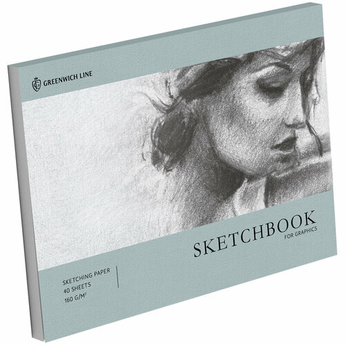 Скетчбук для графики и эскизов 40л, А4 Greenwich Line "Graphics. Graceful girl", на склейке, 160г/м2 (арт. 344723)