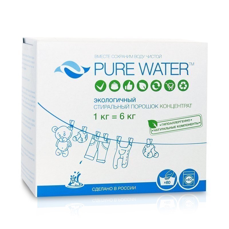 Стиральный порошок Pure Water, 1 кг, MiKo