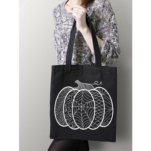 фото Сумка шоппер just4you, фактура матовая, плетеная, черный, белый