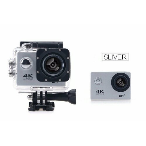 Экшн-камера 4K ULTRA HD Silver WiFi 16G SD-карта в комплекте 5k экшен камера wifi action sport camera 5120x4096 2 0 дюйма экран двойной подводная слот micro sd с набором креплений