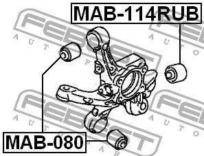 Сайленблок задней цапфы, MAB114RUB FEBEST MAB-114RUB