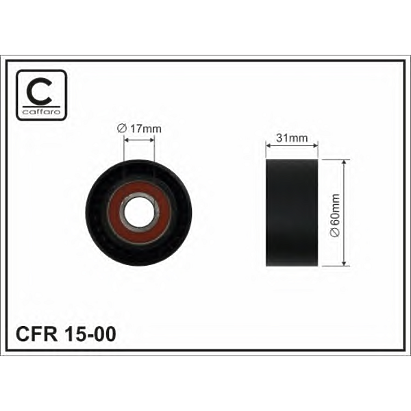 CAFFARO 15-00 (0531189 / 1192500Q0J / 1192500QAE) ролик натяж-ля ремня