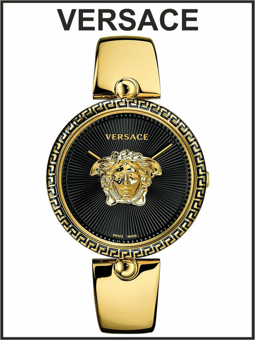 Наручные часы Versace Женские золотые кварцевые оригинальные, черный, золотой