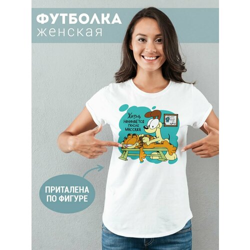 фото Футболка фулпринт, размер xs, белый