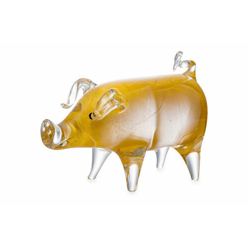 Фигурка Duccio di Segna Свинья 23 см, хрусталь, золотистая