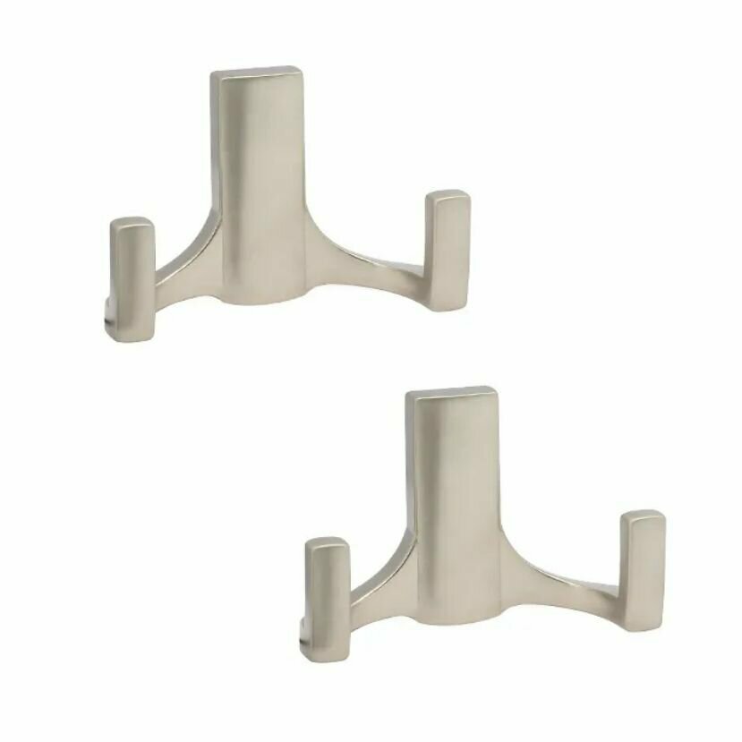 фото Крючок двойной настенный, хром сатин, со скрытым креплением, мебельный, Вешалка для одежды