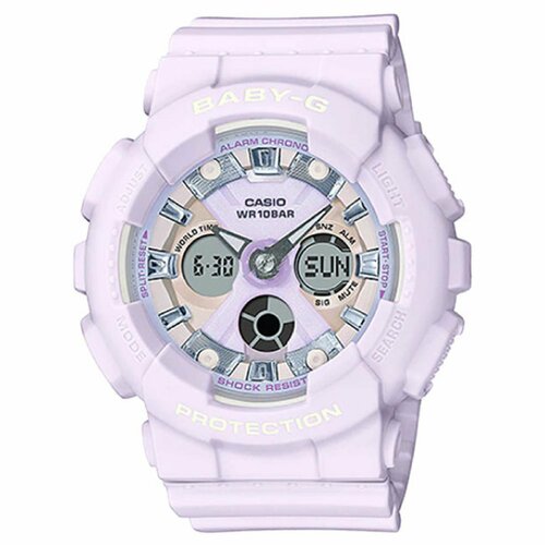 фото Наручные часы casio baby-g наручные часы casio baby-g ba-130wp-6a, розовый, черный