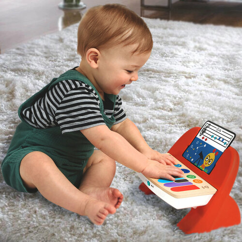 Серия Волшебное прикосновение - Музыкальная игрушка для малышей Hape Пианино, 7 клавиш, сенсорное, красное 12577_HP