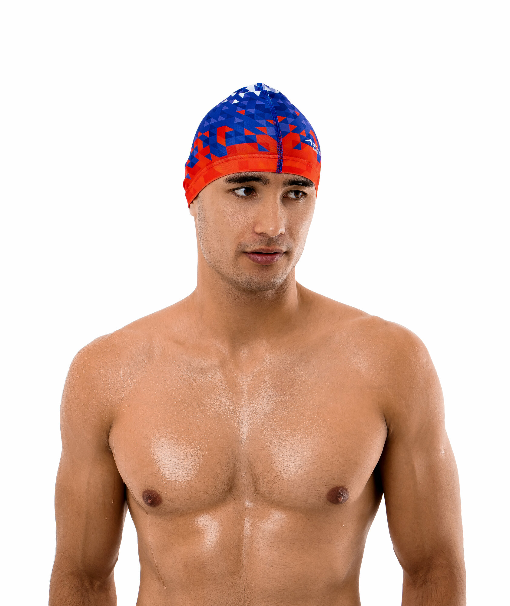 Шапочка ONLYTOP "Swim", для плавания, взрослая, тканевая, обхват 54-60 см, разноцветная