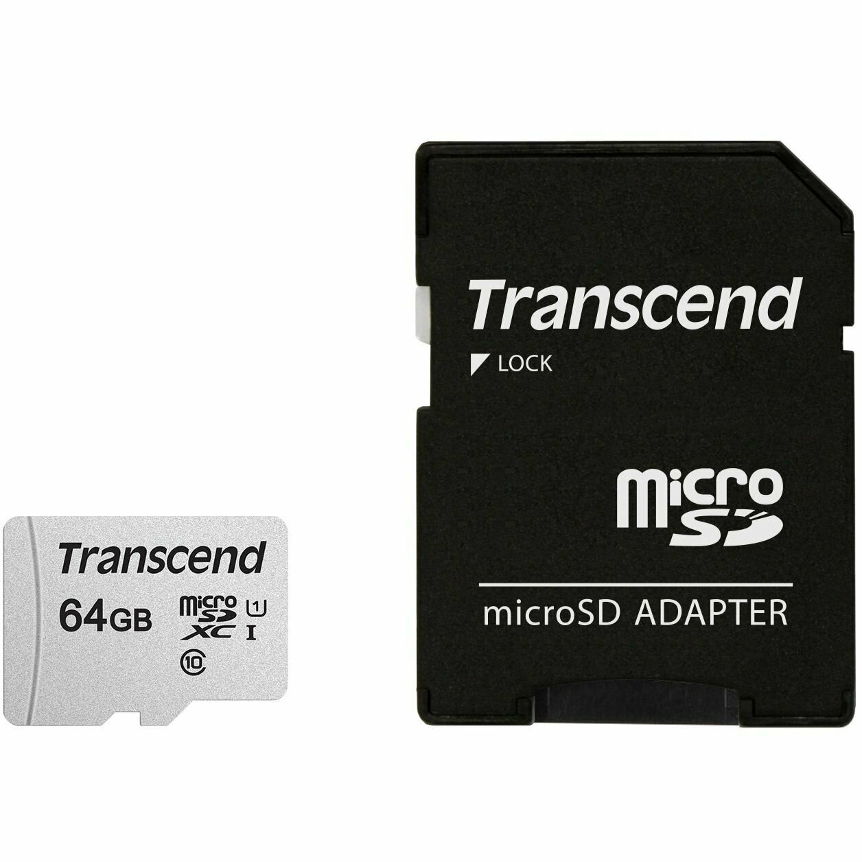 Карта памяти TRANSCEND 300S-A microSDXC 64GB TS64GUSD300S-A