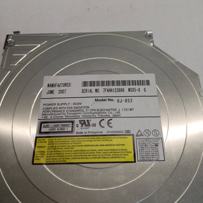 Оптический привод DVD-RW UJ-852 Panasonic IDE 9.5 mm