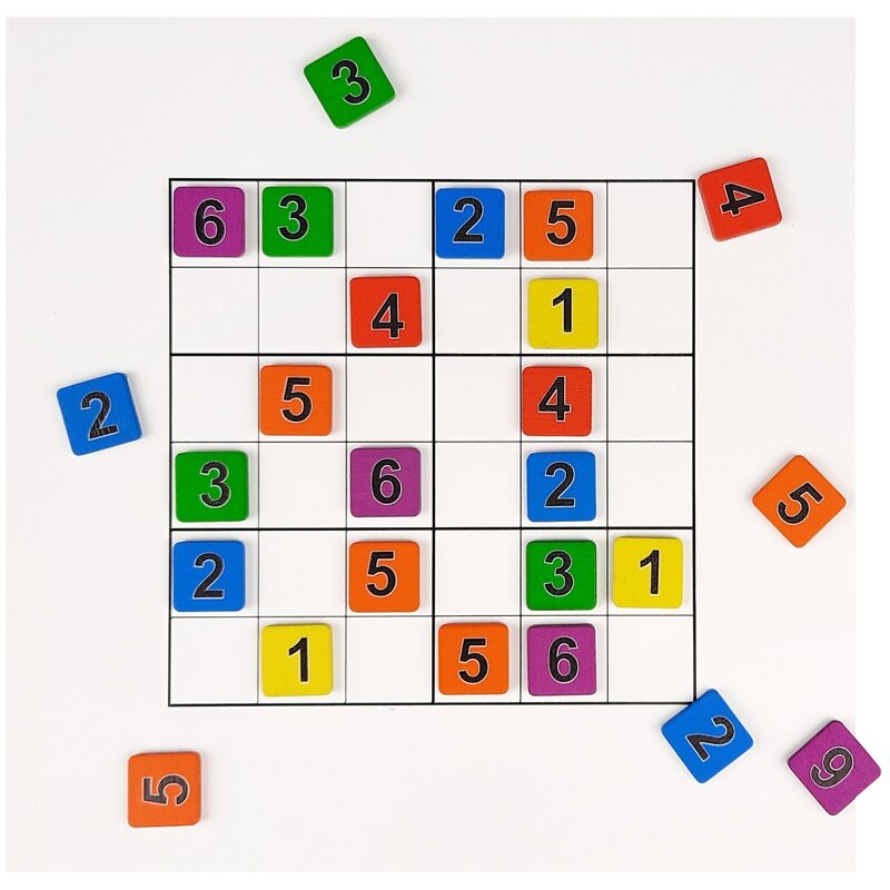 Настольная игра для малышей Судоку Два в одном, цифры, с деревянными фишками Десятое королевство - фото №7