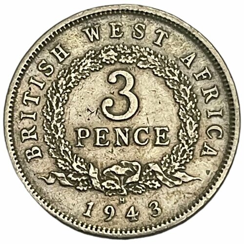 Британская Западная Африка 3 пенса 1943 г. (H) британская западная африка 1 2 пенни 1937 г h