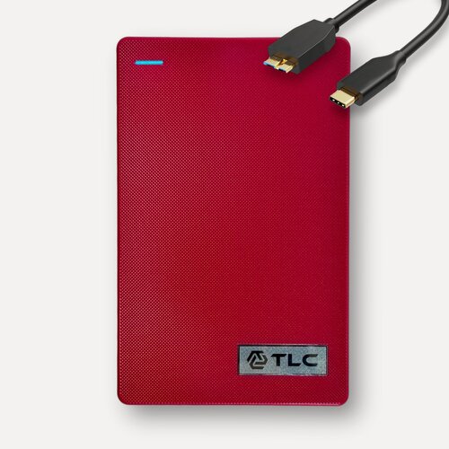 Изображение товара Внешний жесткий диск TLC Slim Portable 500 Гб HDD 2,5" накопитель USB Type-C, красный