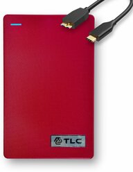 Внешний жесткий диск 3Q 500Gb, Портативный накопитель HDD 2.5 USB Type-C, Красный