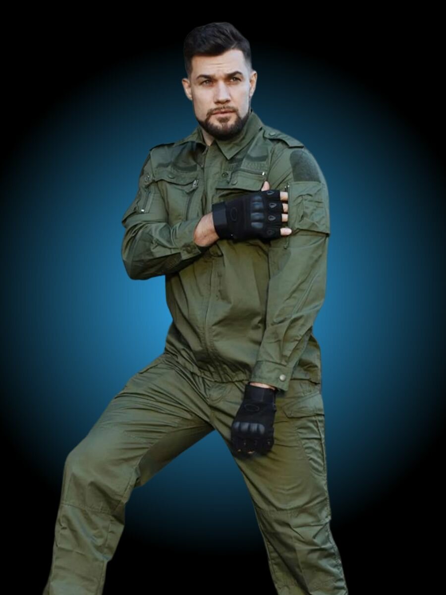 Костюм тактический для охраны военный F116, цвет оливковый, размер XL