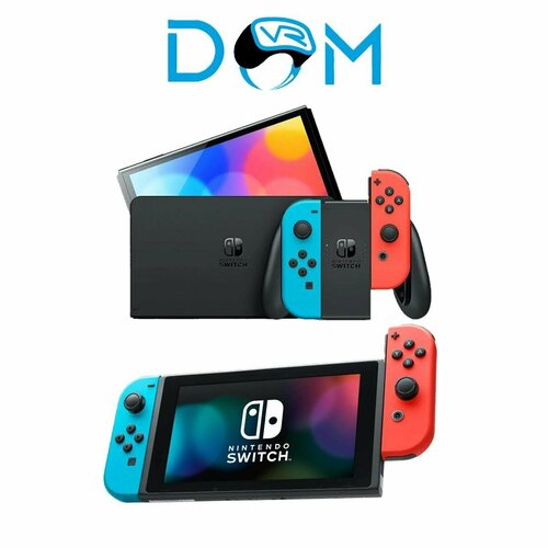 Nintendo Switch Oled Neon 64GB + 128GB" - чип с ирами (нинтендо свич)