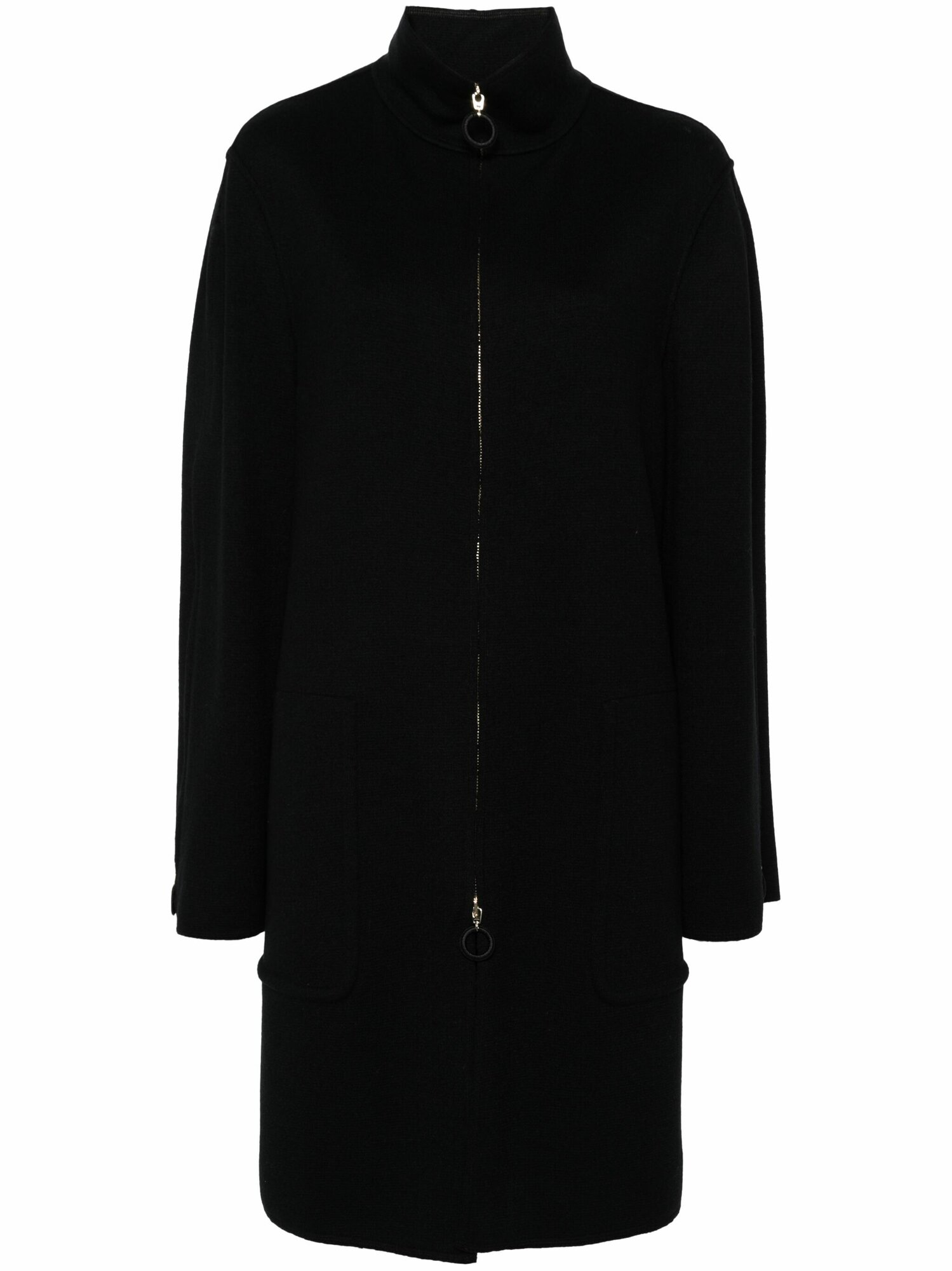 Пальто GIORGIO ARMANI Long-sleeve cardi-coat, размер 42, черный