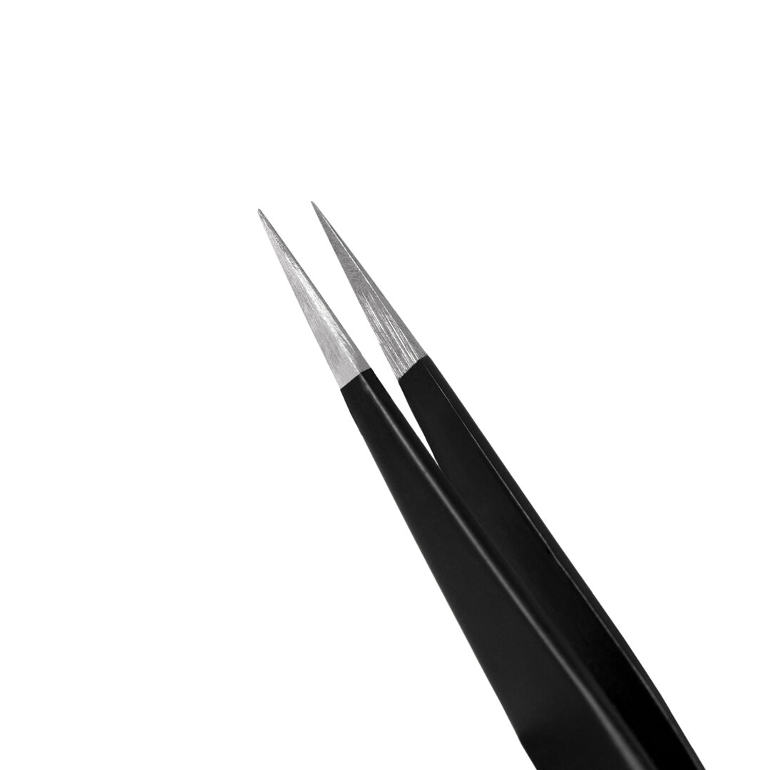 Пинцет для наращивания ресниц RILI Black Line прямой, японская сталь