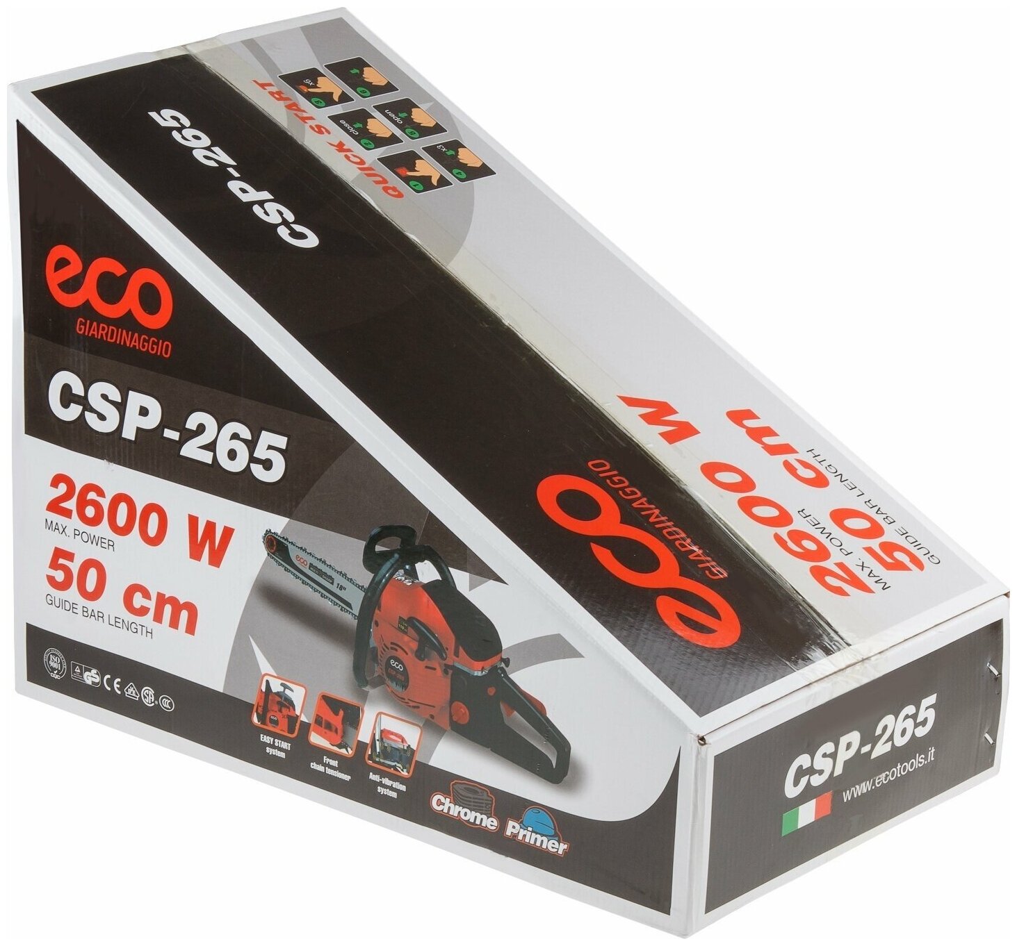 Обзор: Бензопила ECO CSP-265 (2.60 кВт, 3.5 л. с, 52 см3, вес 6.8 кг)