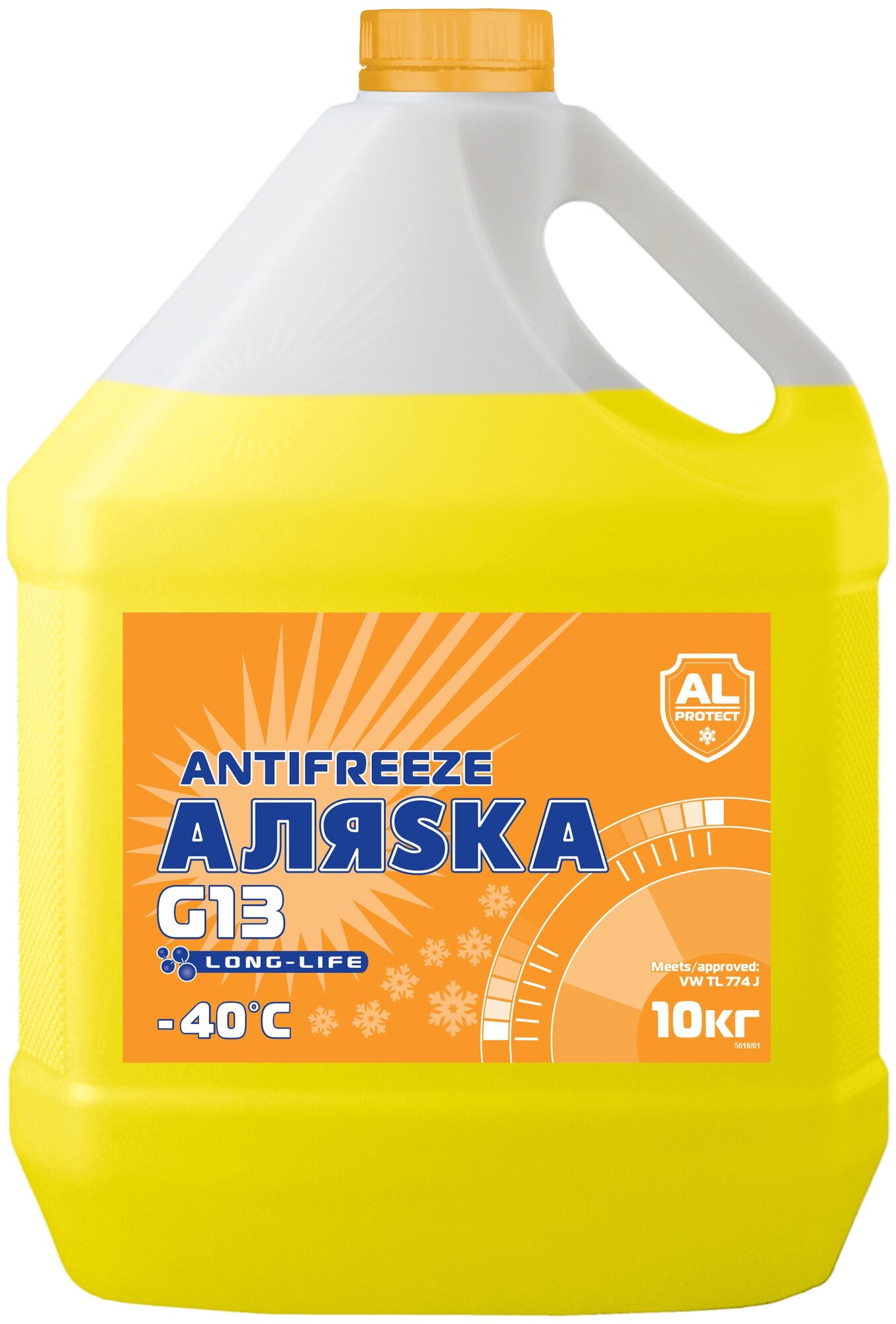 Антифриз Аляска G13 Yellow желтый -40 10кг.