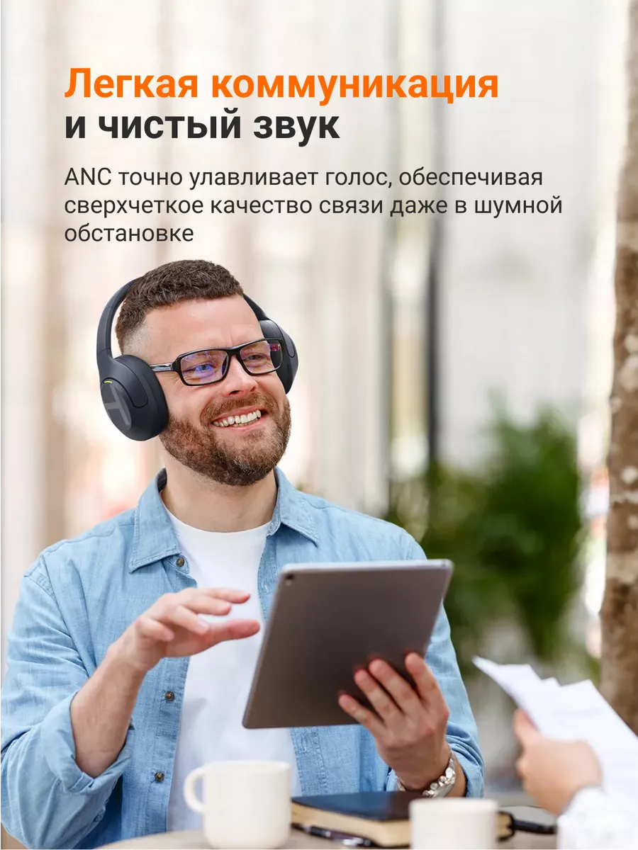 Наушники накладные Xiaomi Haylou S35 ANC темно-синие — фото 1