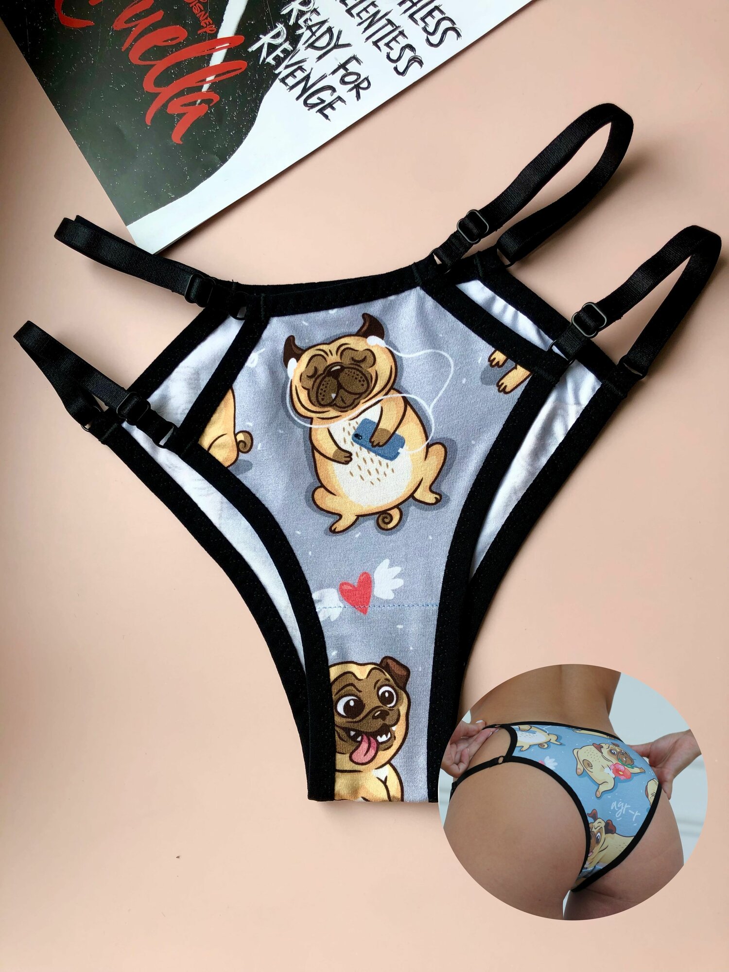 Трусы Caramel underwear, размер M-L, бежевый, серый