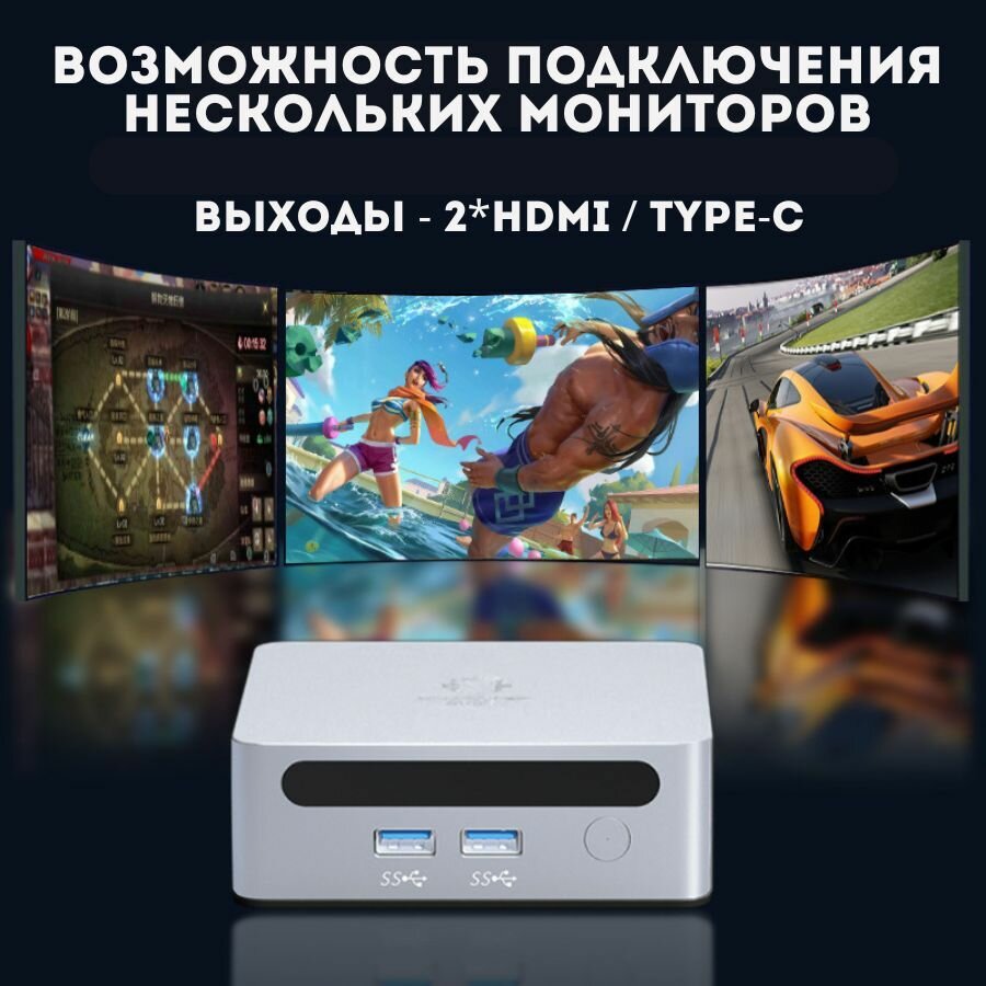 Неттоп GenMachine (R5-5600H/32gb Ram/512gb SSD/2*HDMI/4*USB3.0) — фото 1