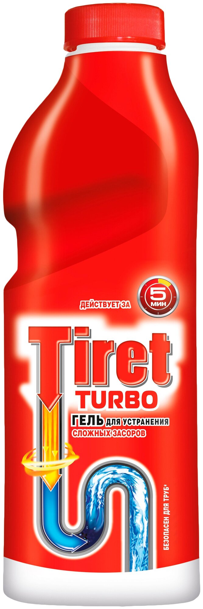 Средство для прочистки труб Tiret Turbo, для кухни и ванны, гель, 1000 мл