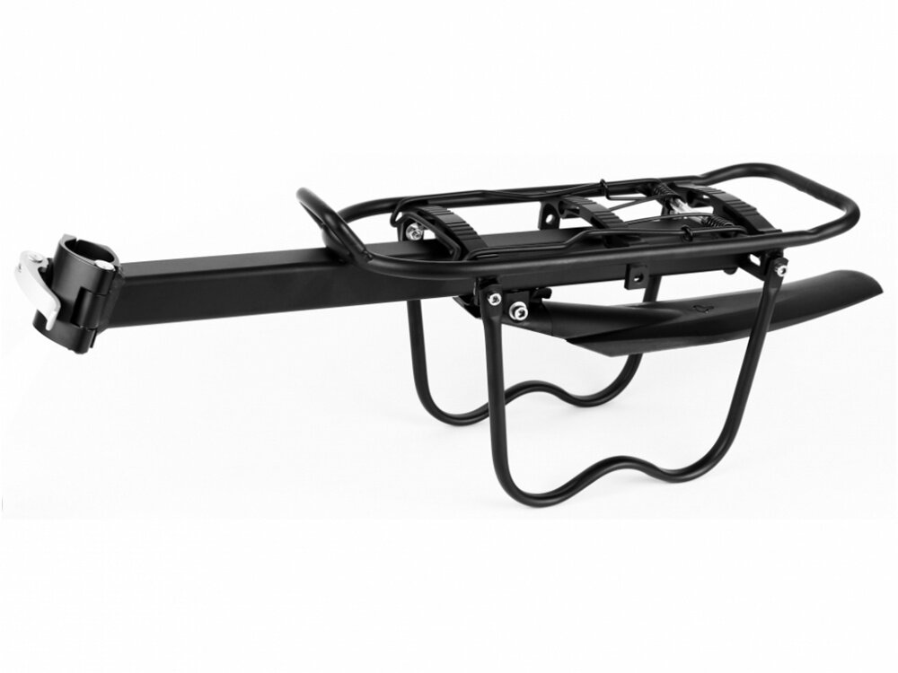 Багажник велосипеда 24-29" H-AL 22 с крылом на подс. штырь, с ушами, с приж. лапкой, черный