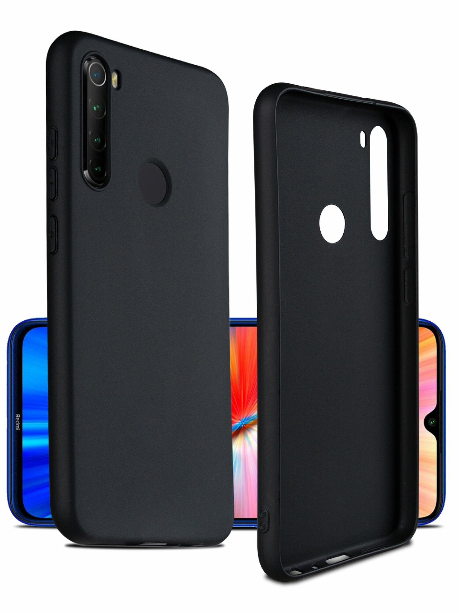 Чехол на Xiaomi Redmi Note 8 матовый черный