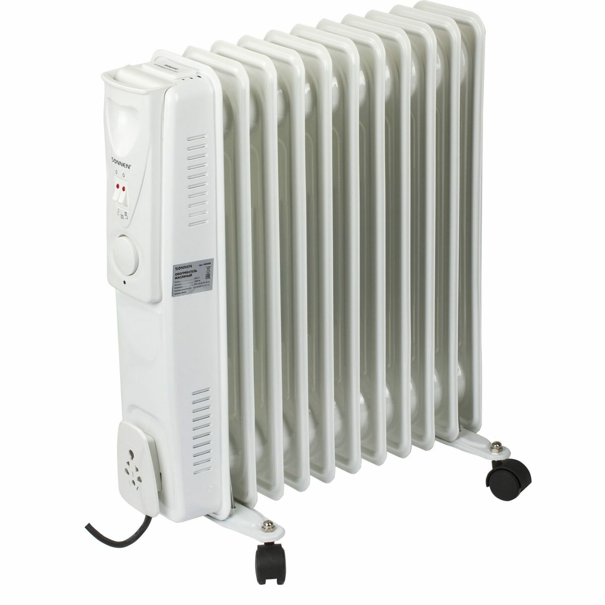 Радиатор масляный Sonnen DFS-11, 2500Вт, белый (453500)