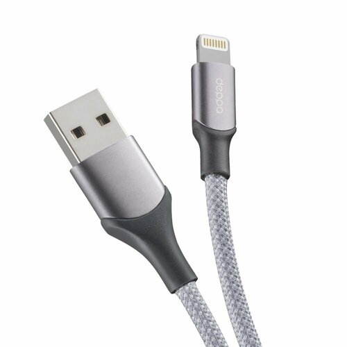 Кабель USB - Lightning Magneto, 2.4A, 1.5м, 2.0 магнитный, серый, Deppa 72560