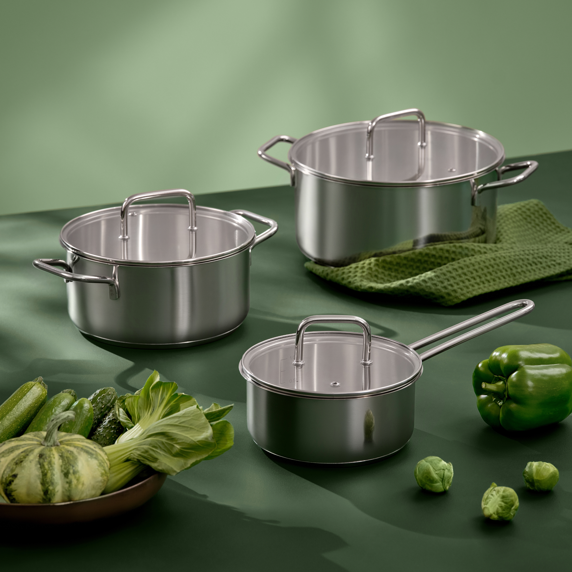 Изображение Ковш из нержавеющей стали Pragma Folag 1,5 л крышка в комплекте, индукция