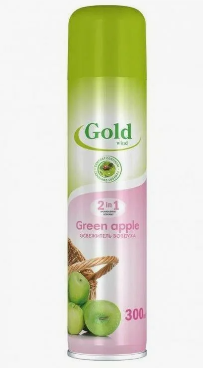 Освежитель воздуха Gold Wind 2в1 Зеленое яблоко, 300 мл