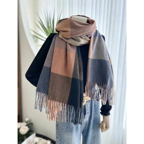 фото Палантин cashmere базовая коллекция для женщин,180х70 см, коричневый/серый