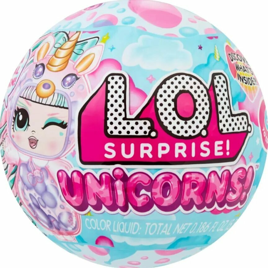 Кукла-сюрприз ЛОЛ Фантастические единороги с эффектом лавовой лампы / LOL Surprise Unicorns (8см, 7 сюрпризов)