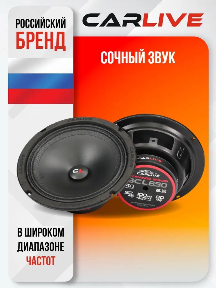 Динамики Автомобильные Carlive BCL650 Premium 16,5sm (6.5)"Круглые, Эстрадная акустика — фото 1