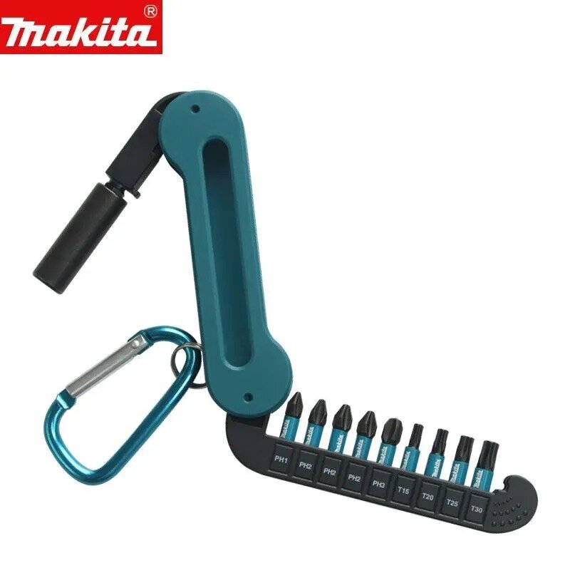 Набор бит Makita E-15849 с магнитным держателем и карабином 10шт.
