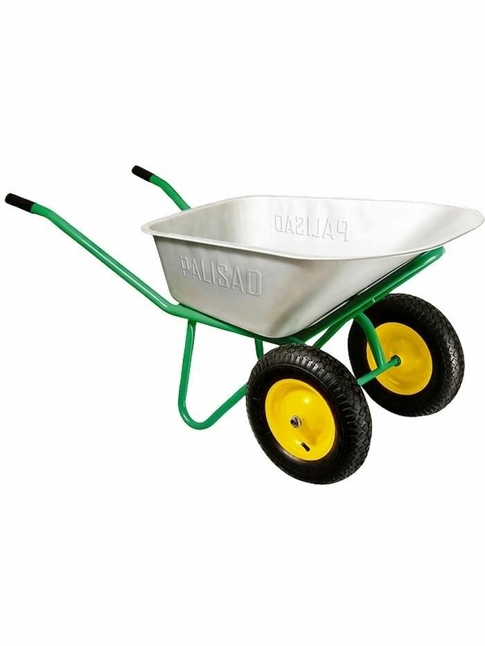 Тачка садово-строительная 2-х колесная усиленная грузоподъемность 320 кг объем 100 л 68923