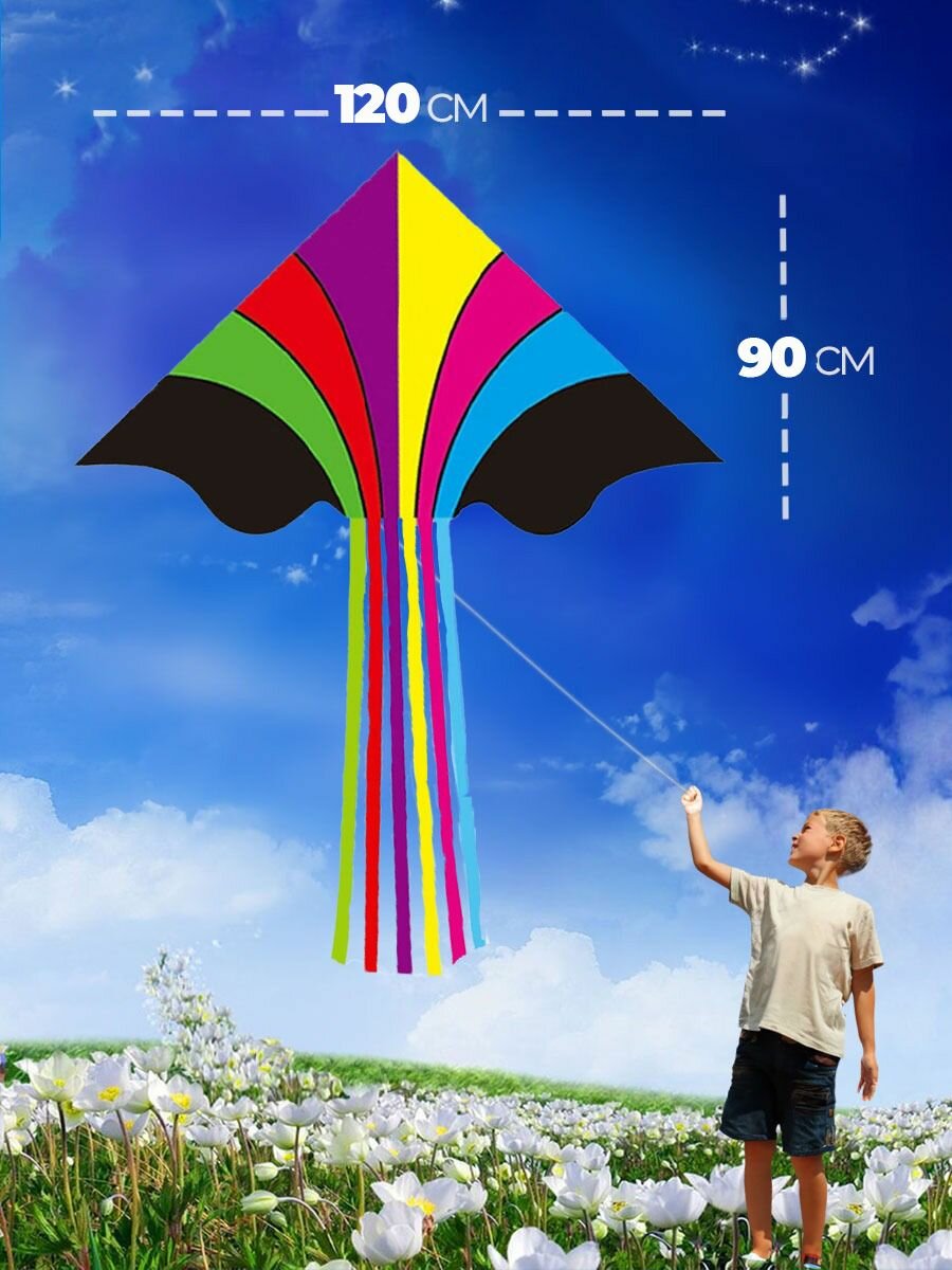 Воздушный Змей для ребенка большой Радуга — фото 1
