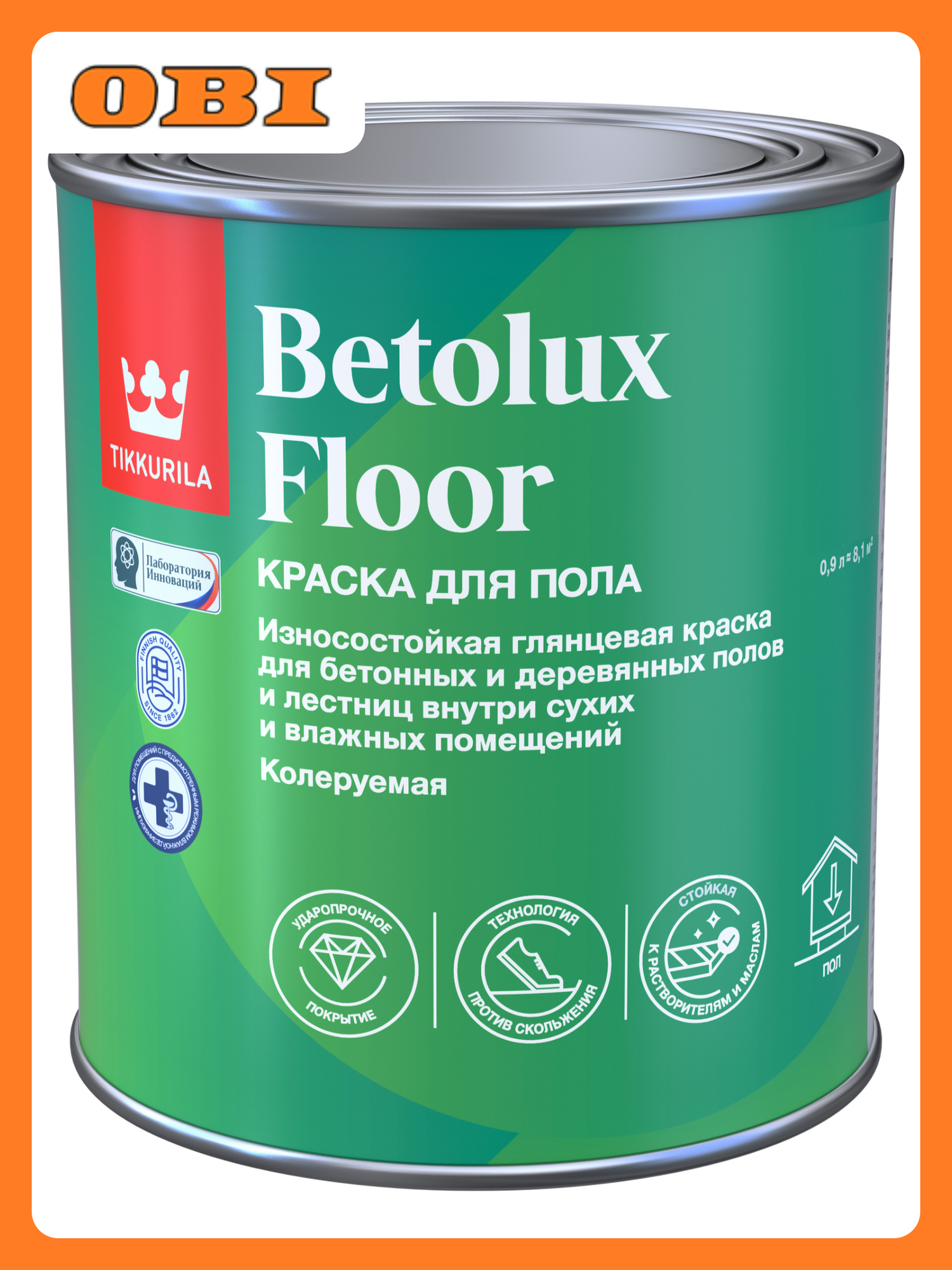 Краска Tikkurila/Tikkivala betolux floor для полов a гл 09л