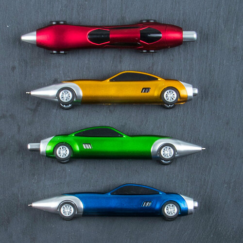 Набор ручек Автолюбителя №1 эврика, канцелярский набор для мальчика, машинки, автомобили, ручка синяя шариковая 4 шт.