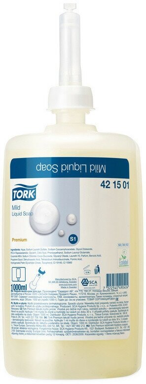 Картридж с жидким мылом Tork S1 крем 1л, 421501/420501 168050