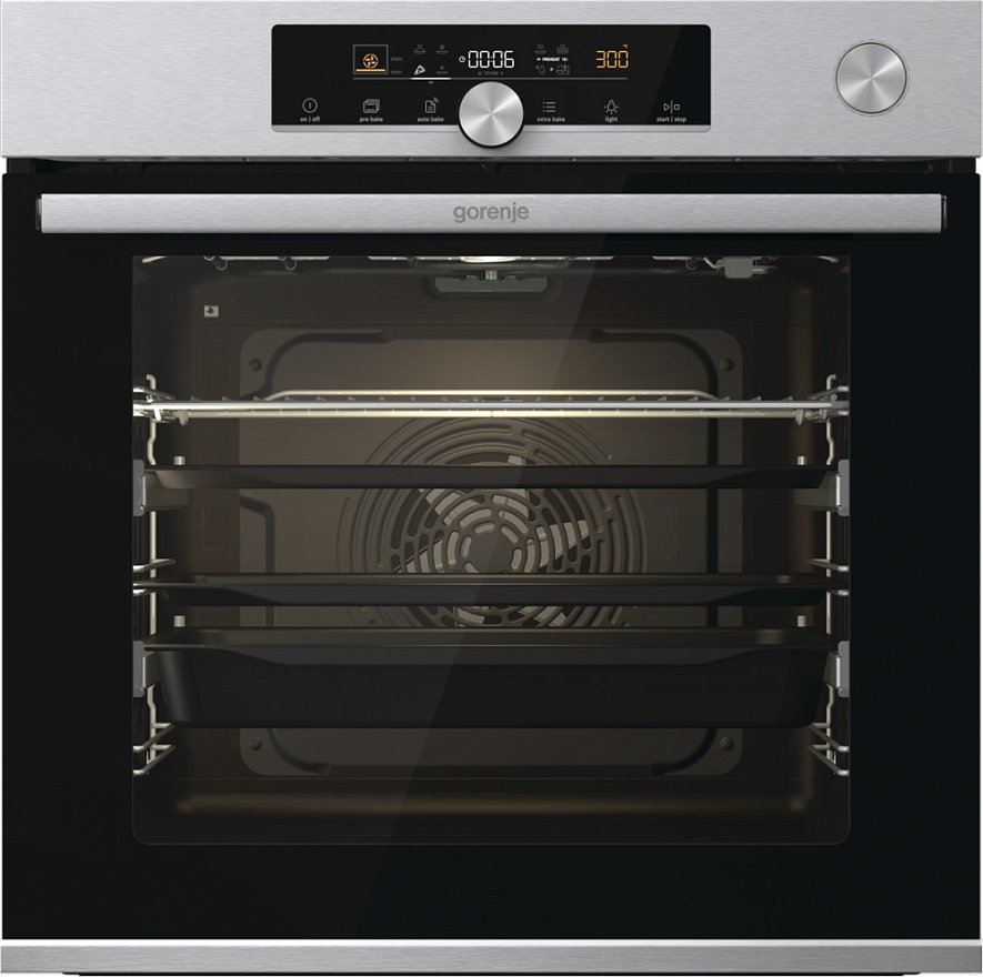 Электрический духовой шкаф Gorenje BSA6747A04X, серебристый/черный