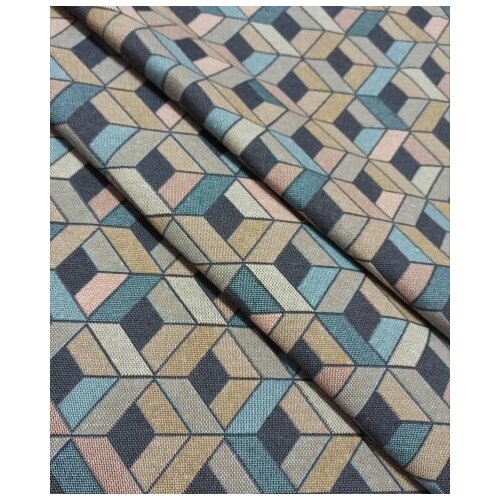 Ткань для штор и мебели, 280*100см, Миддлтон(1) цвет 6, гобелен с геометрическим узором