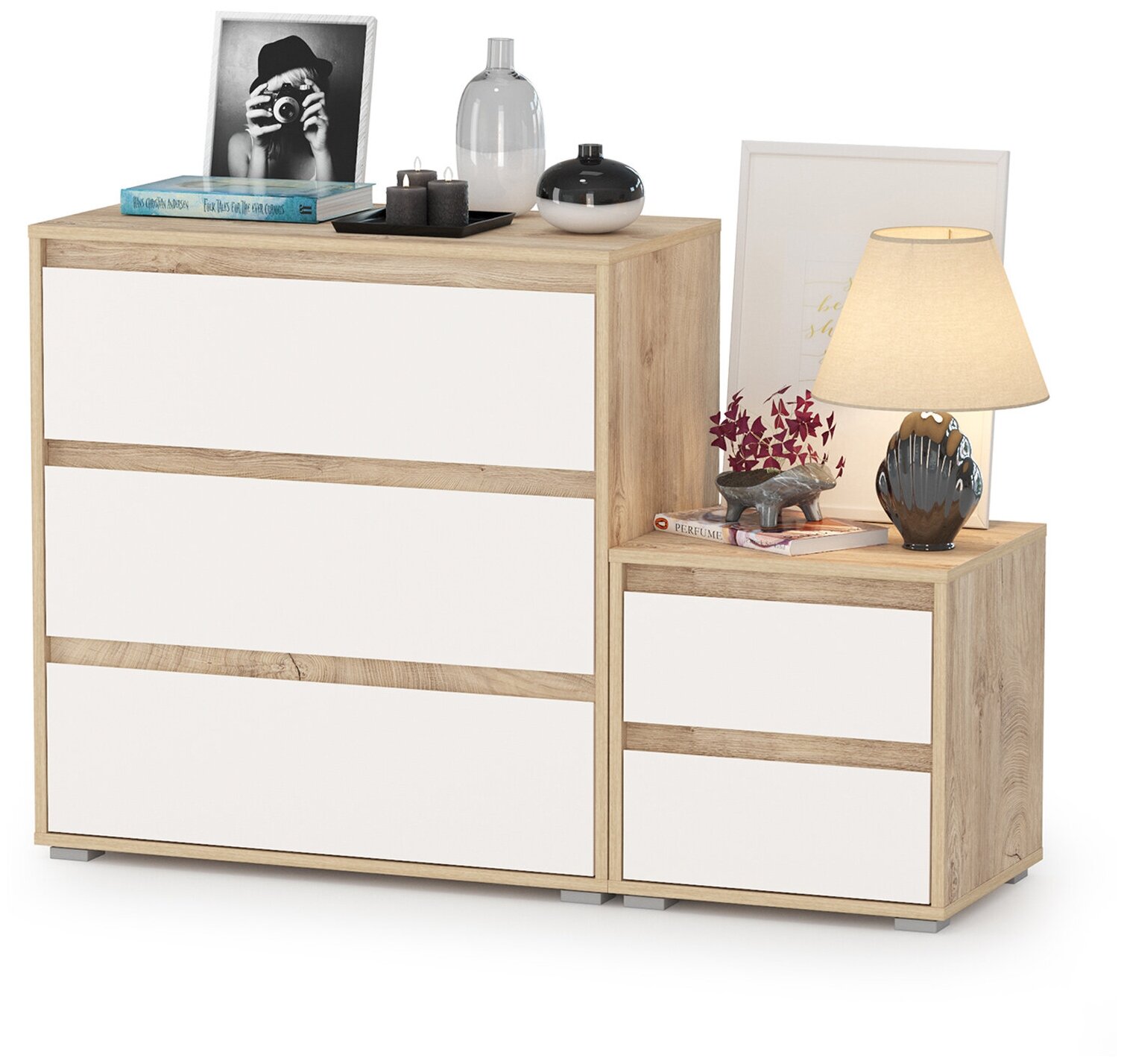 Сборка прикроватной тумбы с двумя выдвижными ящиками - 95 фото