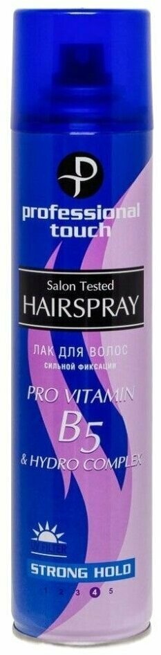 Лак для волос Professional Touch Pro vitamin B5 & Hydro Complex сильная фиксация, 265 мл