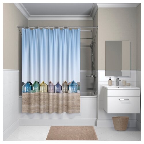 фото Штора для ванной комнаты, 200*180см, полиэстер, b28p218i11, iddis